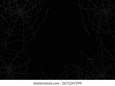 ilustração da teia de aranha com espaço de cópia no plano de fundo preto