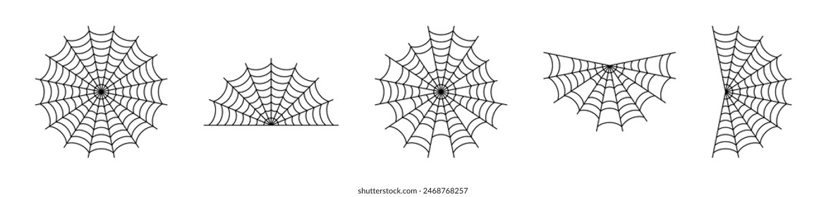 Spiderweb illustration. Spider web icons. Cobweb vectors.