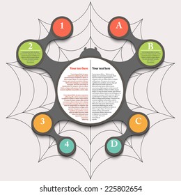 Spiderweb Infographic, Timeline Phased Plan. EPS 10