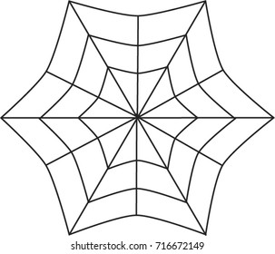 spiderweb isolated on white background. Vector illustration. 