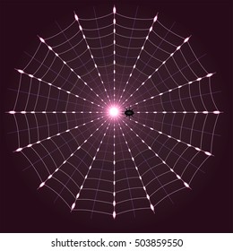 Spiderweb. Lights. Vector Illustration.