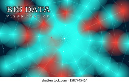 A spiderweb made from technological lines. Big data innovation technology. Blockchain network analysis. Ai tech futuristic wireframe. Artificial intelligence. Vector illustration on dark blue backgrou