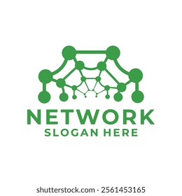 Spiderweb Network logo design vector template