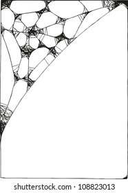 Spiderweb on the corner, black and white