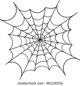 Spiderweb on white background, vector illustration