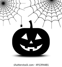 Spiderweb and pumpkin for halloween party