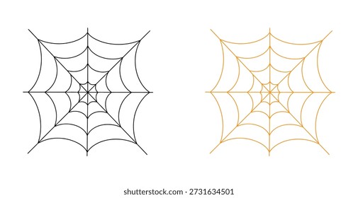 Conjunto de teia de aranha. Teia de aranha. Coleção de ícones Cobweb. Conjunto de ícones da teia de aranha. Ícones da teia de aranha. Ilustração vetorial. 