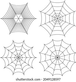 Spiderweb set. Vector cobweb isolated shape.