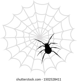 Spiderweb silhouette, spooky halloween vector