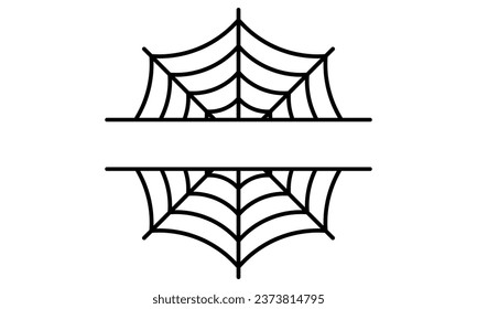 Spiderweb Split Name Frame Monogram Halloween Vector and Cloip art