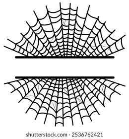 Spiderweb Split Name Frame. Spider web clipart