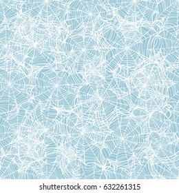Spiderweb, trap. Seamless ornament for textiles, fabric, wrapper, Wallpaper. Web for Halloween. Line ornament drawing, handmade. Element for Gothic design. Decorative print for clothes. Vector.