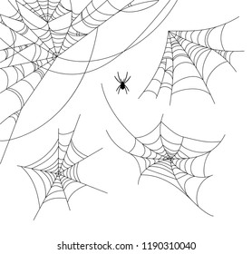 Spiderweb vector illustration set