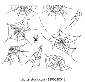 Spiderweb vector illustration set