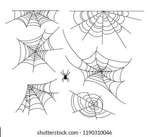 Spiderweb vector illustration set