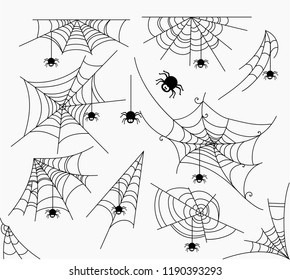 Spiderweb vector illustration set