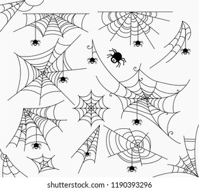 Spiderweb vector illustration set