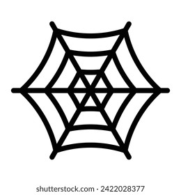 Spiderweb Vector Line Icon Design