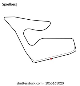 Spielberg grand prix race track. circuit for motorsport and autosport. Vector illustration.