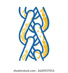 Vector de dibujo de icono de doodle de cadena de trigo de Spiga. Muestra de cadena de trigo de Spiga. Ilustración de símbolo aislado