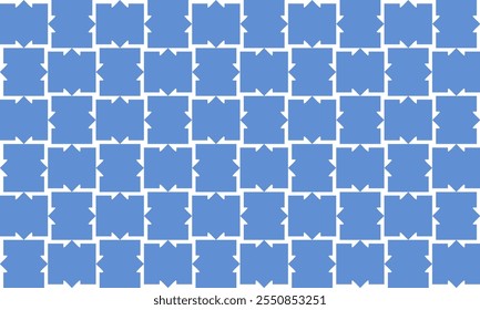 Spike block, Seamless Background texture in geometric ornamental style, two tone blue block square repeat pattern, replete image, design for fabric printing, star grid cross