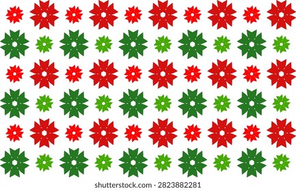 Spike block, Seamless Background texture in geometric ornamental style, two tone red and green flower block square horizontal row strip repeat pattern, replete image, design for fabric printing, star