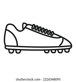 Spike boot icon outline vector. Sport shoe. Soccer boot