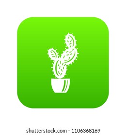 Spike cactus icon green vector isolated on white background