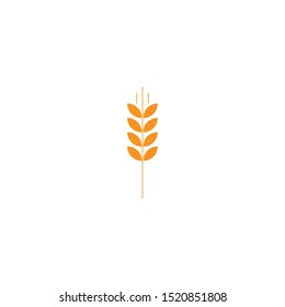 Spike cereal ear spica flat icon. Spike concept symbol design. element vector illustration on a white background, eps 10.