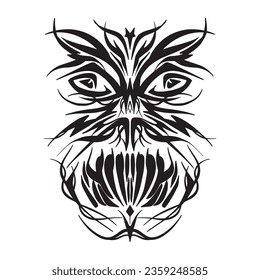 Spike Face Tribal , good for graphic design resources, printing on merch, posters, pamflets, tattoo art and more.