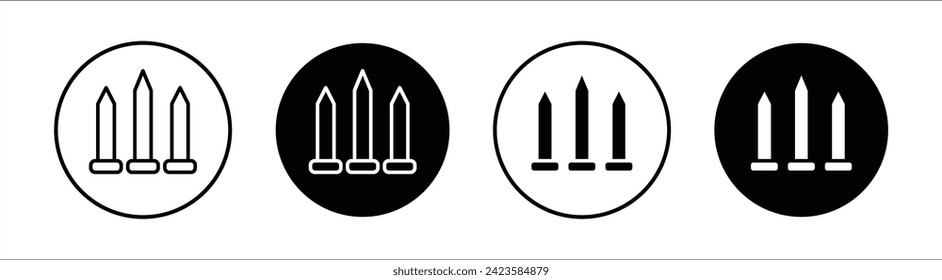 Spike flat line icon set. Spike Thin line illustration vector