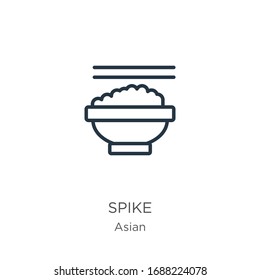 Spike icon. Thin linear spike outline icon isolated on white background from asian collection. Line vector sign, symbol for web and mobile