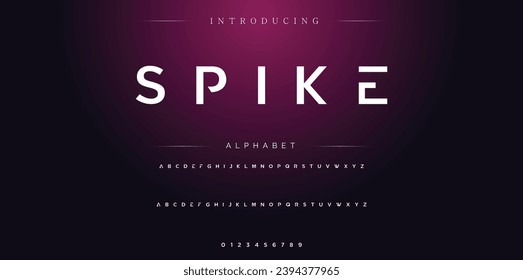 Spike Modern Bold Font. Sans Serif Font. Regular Italic Uppercase Lowercase Typography urban style alphabet fonts for fashion, sport, technology, digital, movie, logo design, vector illustration