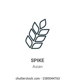 Spike outline vector icon. Thin line black spike icon, flat vector simple element illustration from editable asian concept isolated on white background