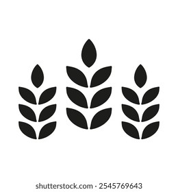 Spike Silhouette Icon, Plant Based Diet Concept. Healthy Food and Organic Agriculture, Sustainable Nutrition and Wellness. Isolated Vector Illustration.