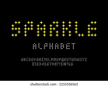 spike style alphabet design with uppercase, numbers and symbols