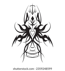 Spike Tribal Shape 02 , gut für Grafikdesign-Ressourcen, Druck auf Merch, Plakate, Pamflets, Tattoo Art und mehr.