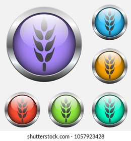 spike vector icon on color glass buttons