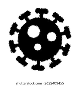 Ícone de silhueta de vírus Spike. Vetor.