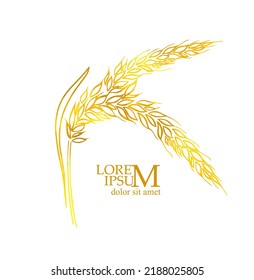 Spike of wheat logo. Vector illustration