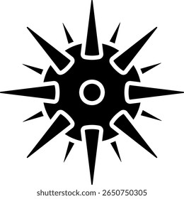 Icono de Vector de bola con púas: Virus, Mina, Arma