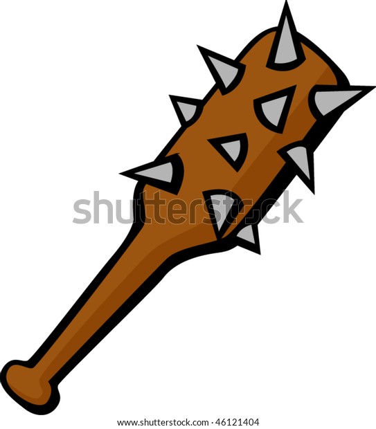 Spiked Club Mace Weapon Stock Vector (Royalty Free) 46121404
