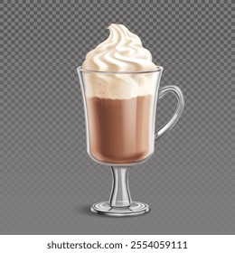 Spiked hot chocolate isolated on transparent background