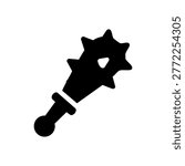 Spiked Mace Icon Containing mace, weapon, medieval, and battle icon. Solid icon.