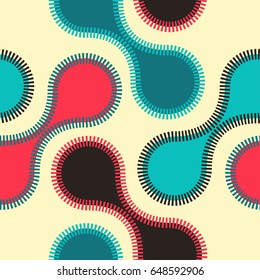 spiked metaball seamless tile in ivory and blue
