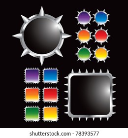 Spiked, round, and square multicolored frames