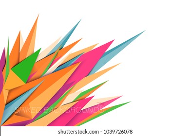Spiked shape colors vector abstract wallpaper on a white background
