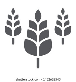 Spikelet glyph icon, farm and agriculture, wheat sign, vector graphics, a solid pattern on a white background, eps 10.
