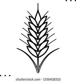 spikelet line art icon.  Black  aesthetic contour  