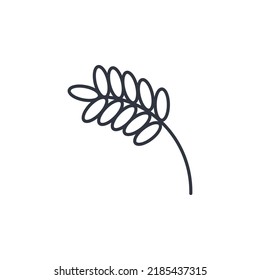 Spikelet line icon vector illustration. Simple outline of grain ear. Linear logo of wheat, rye, millet and other cereals. Healthy organic food flat web element